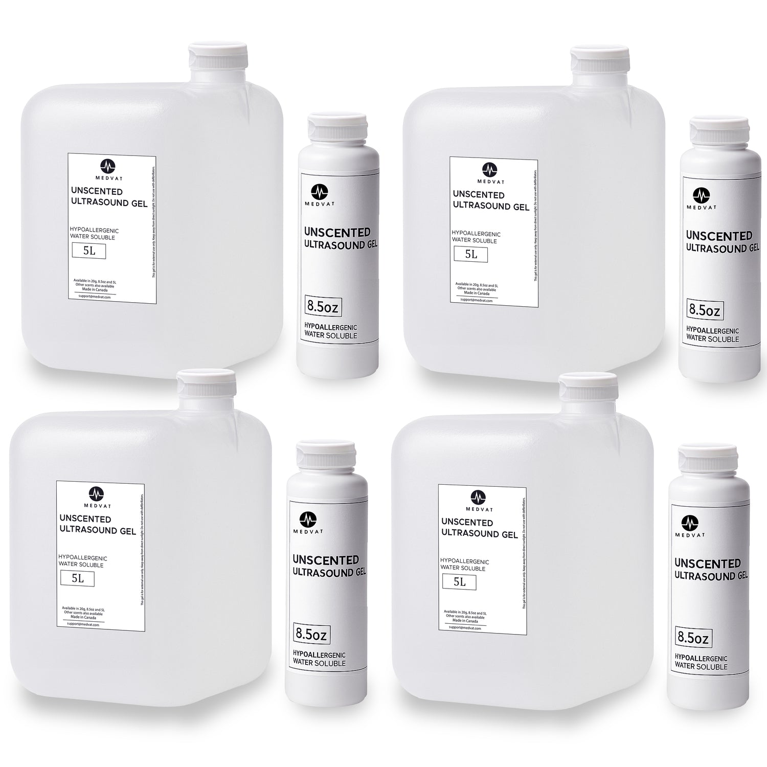 Medvat Clear Unscented Ultrasound Gel - 5 Liter