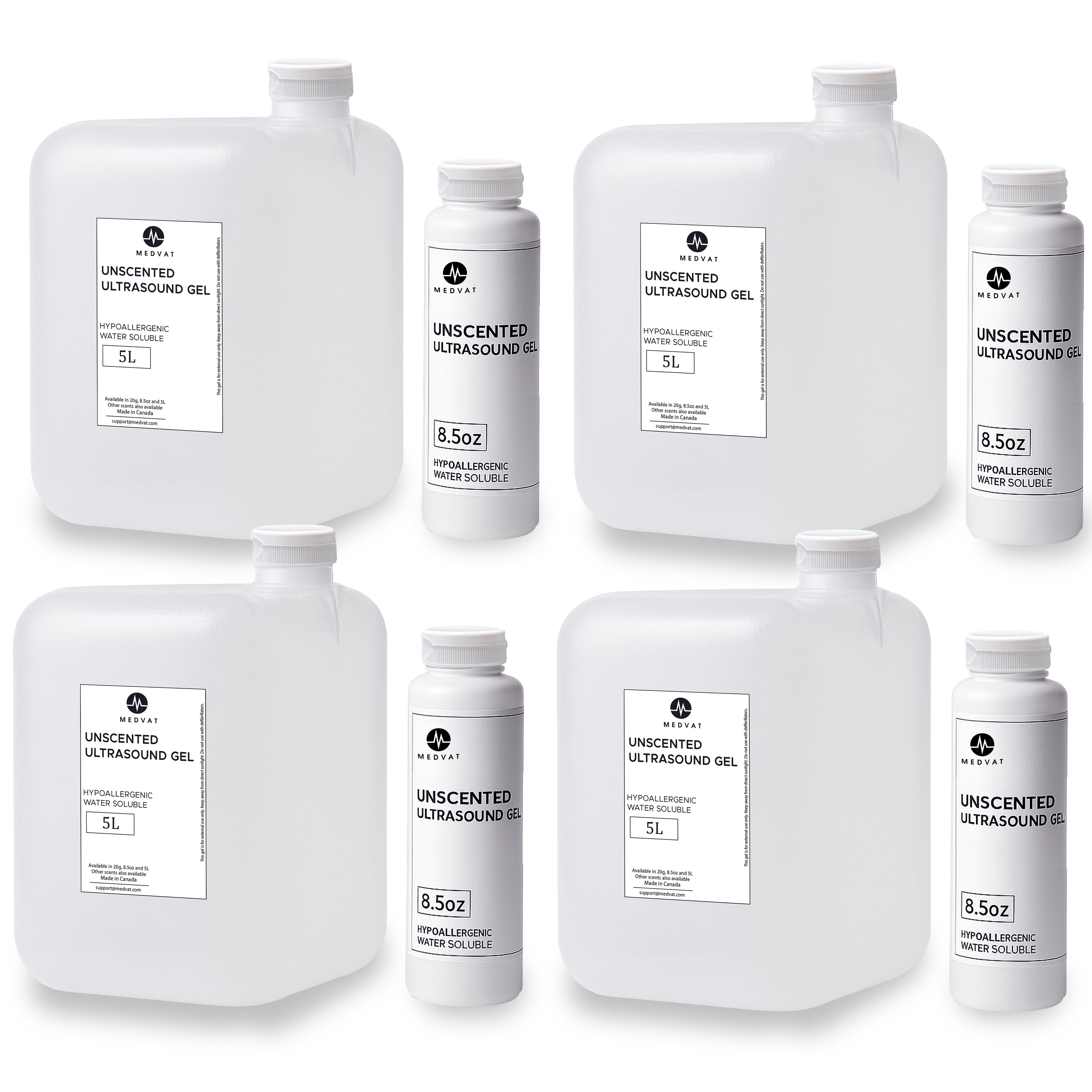 Medvat Clear Unscented Ultrasound Gel - 5 Liter