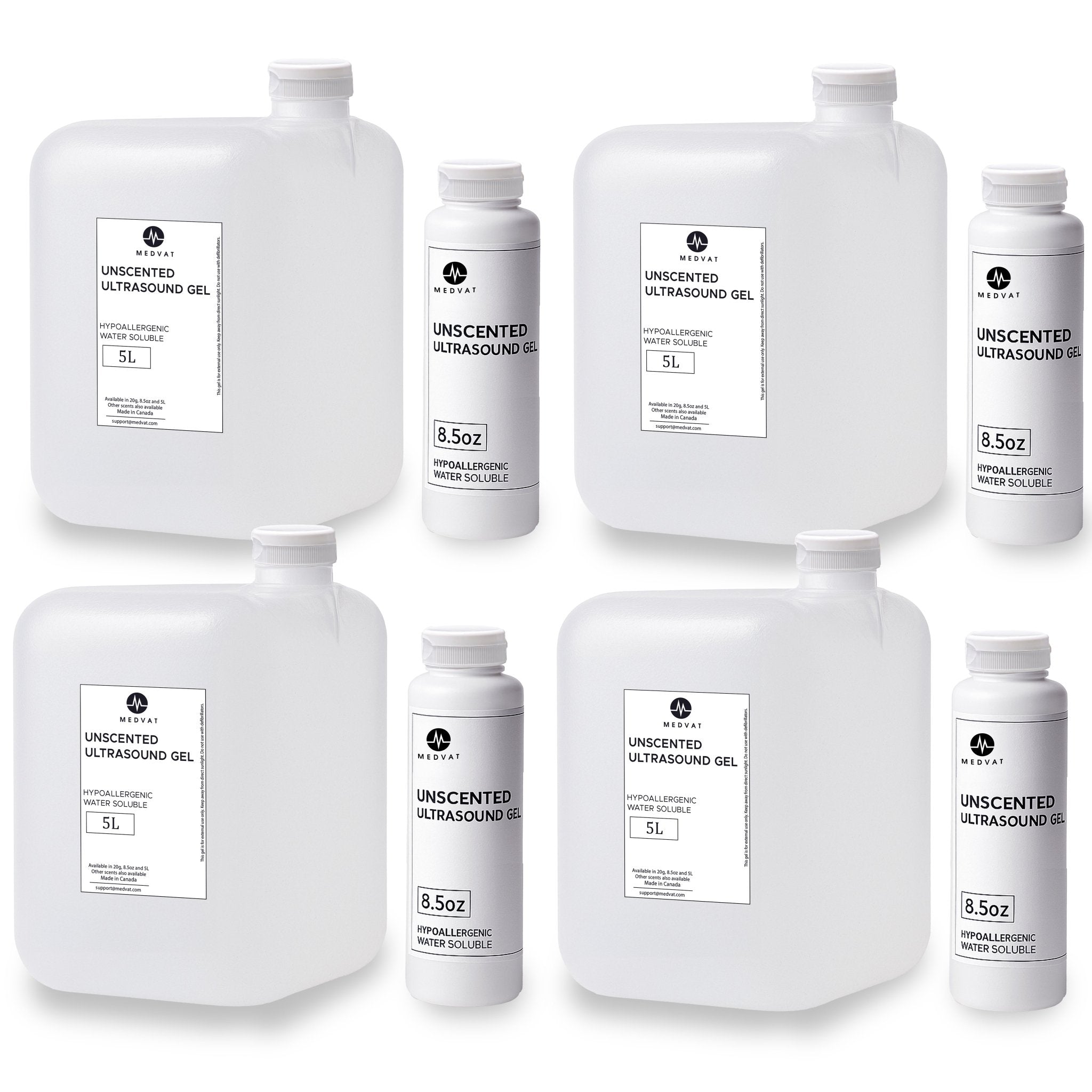 Medvat Clear Unscented Ultrasound Gel - 5 Liter - Medvat