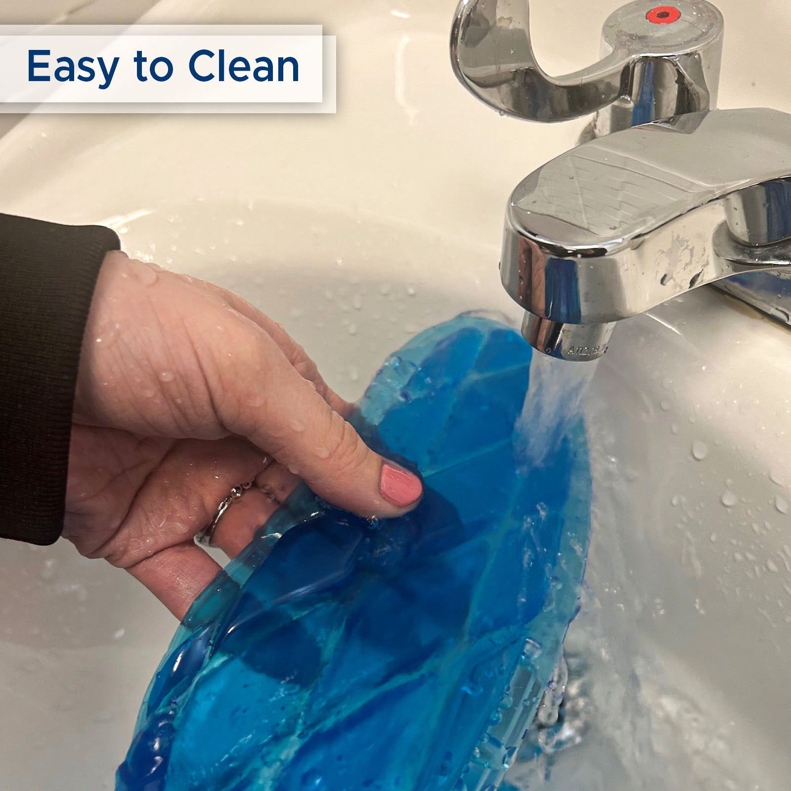Washable Adhesive Gel Toilet Seat Cover, Maximum Pain Relief, Blue, Elongated - Medvat