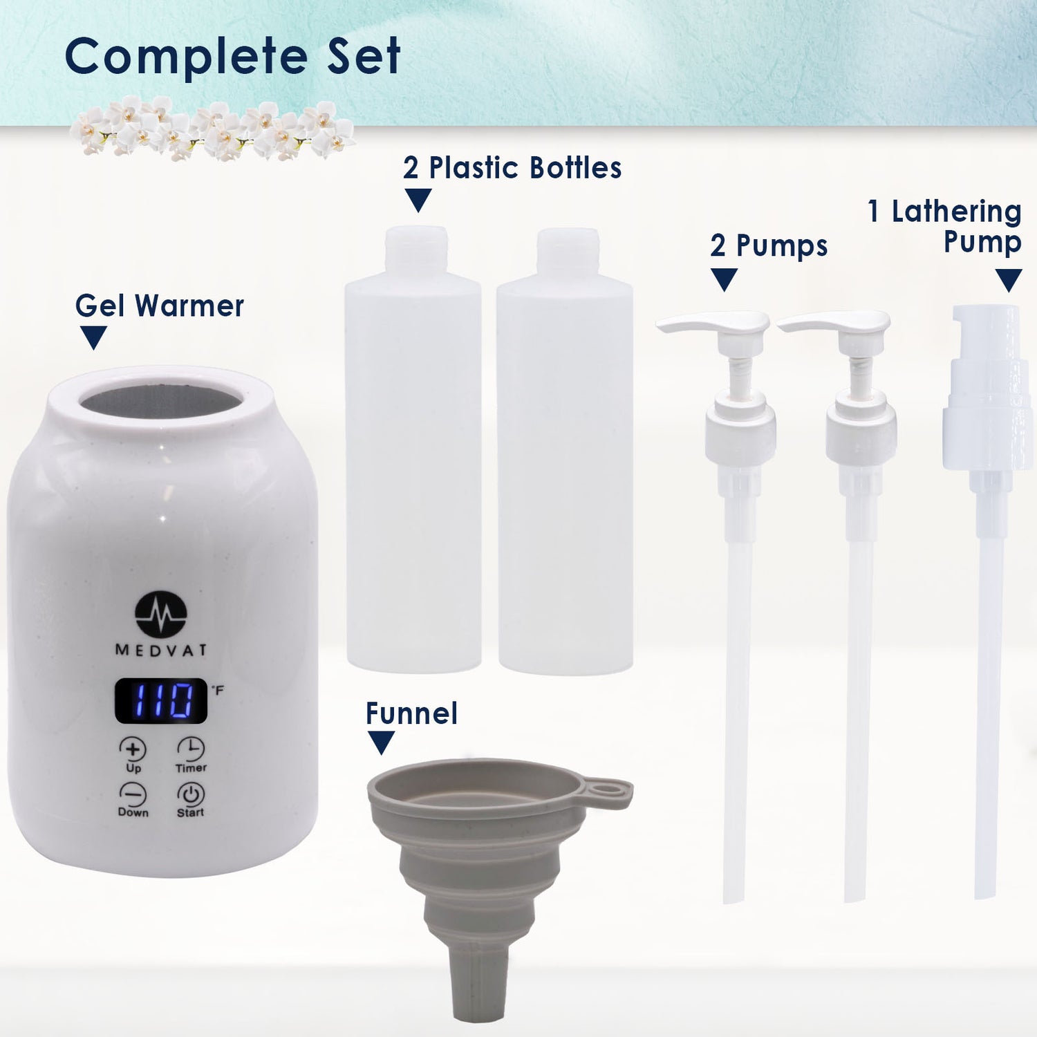 Medvat Adjustable Gel Warmer with Digital Display, Built in Timer & Pump Bottles