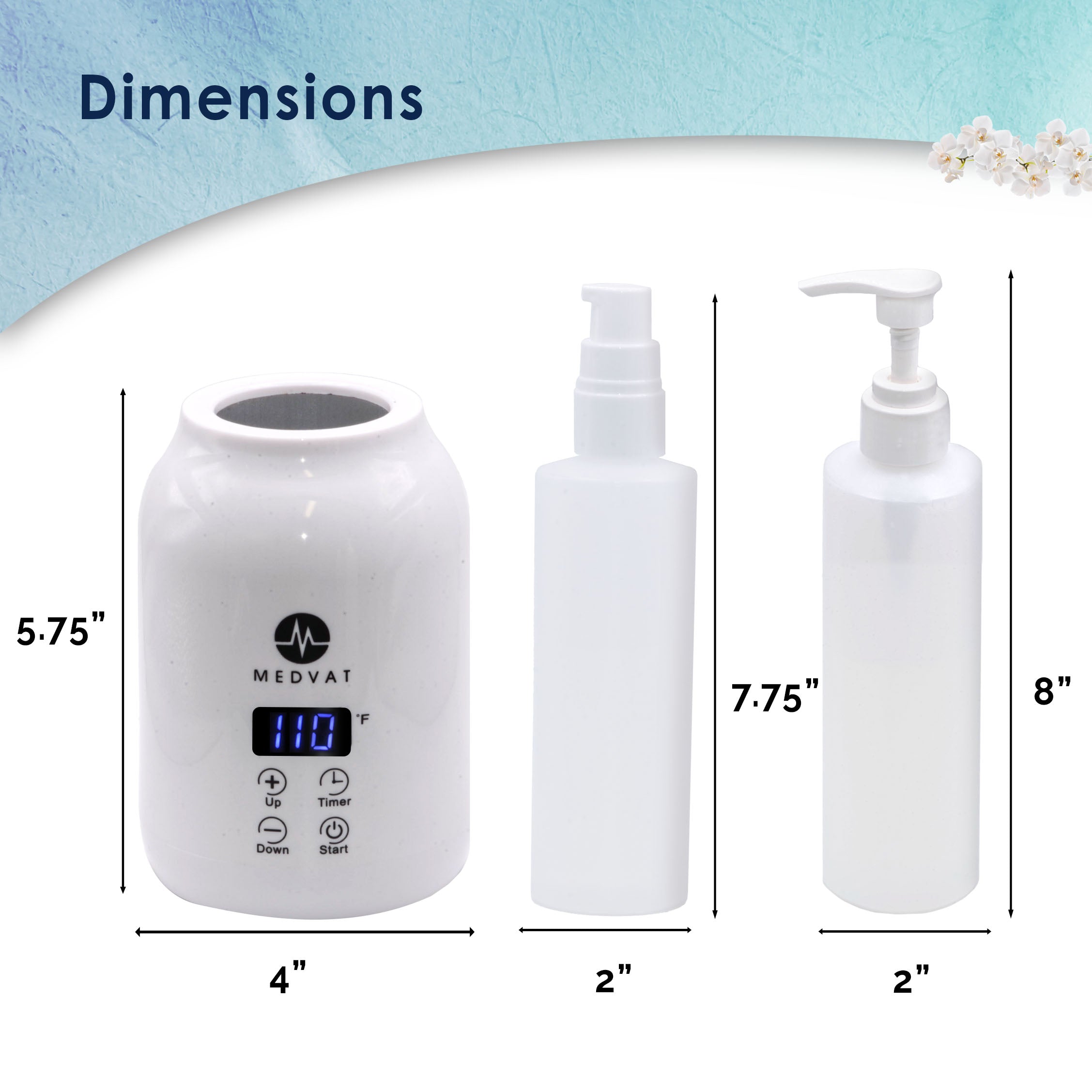 Medvat Adjustable Gel Warmer with Digital Display, Built in Timer & Pump Bottles