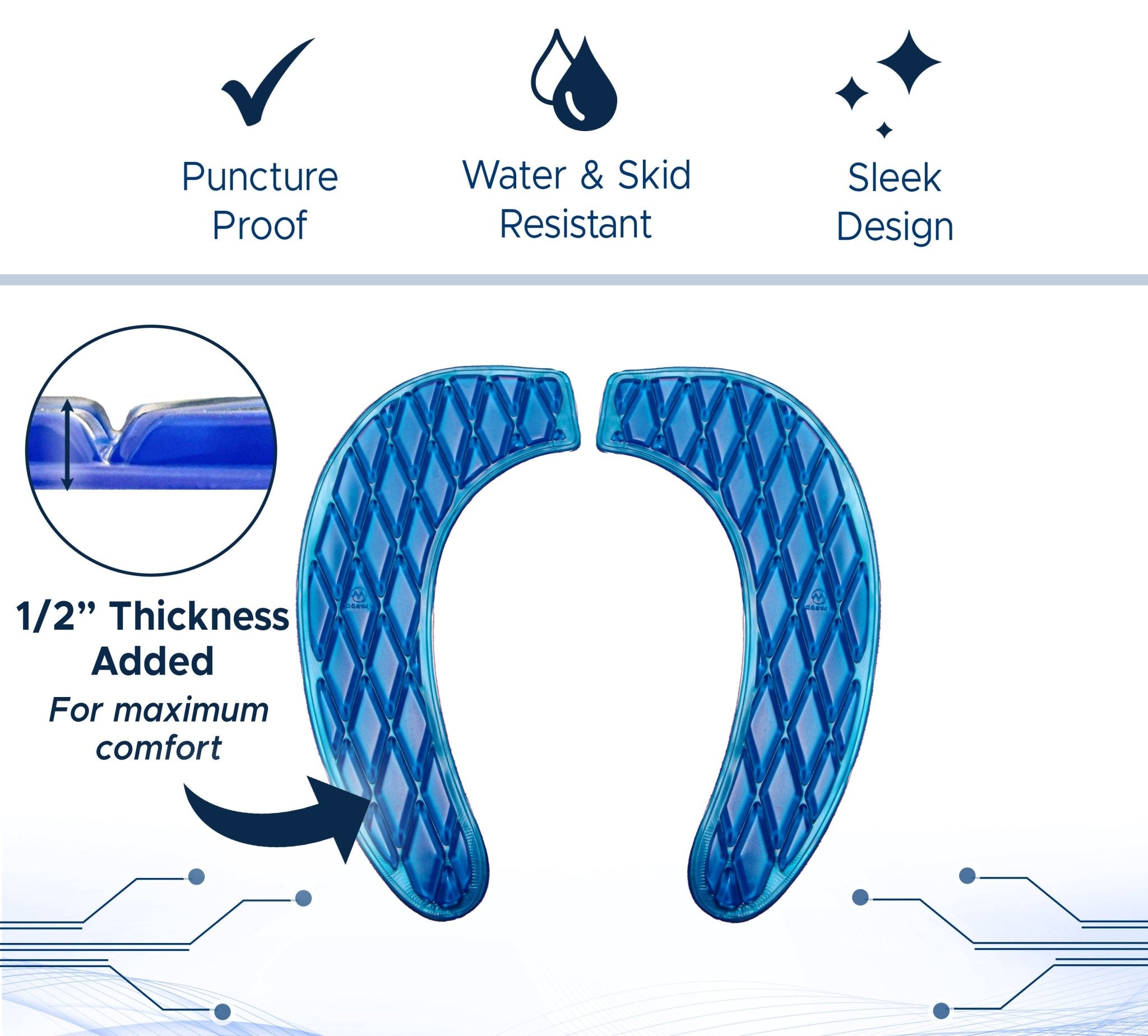 Washable Adhesive Gel Toilet Seat Cover, Maximum Pain Relief, Blue, Elongated - Medvat