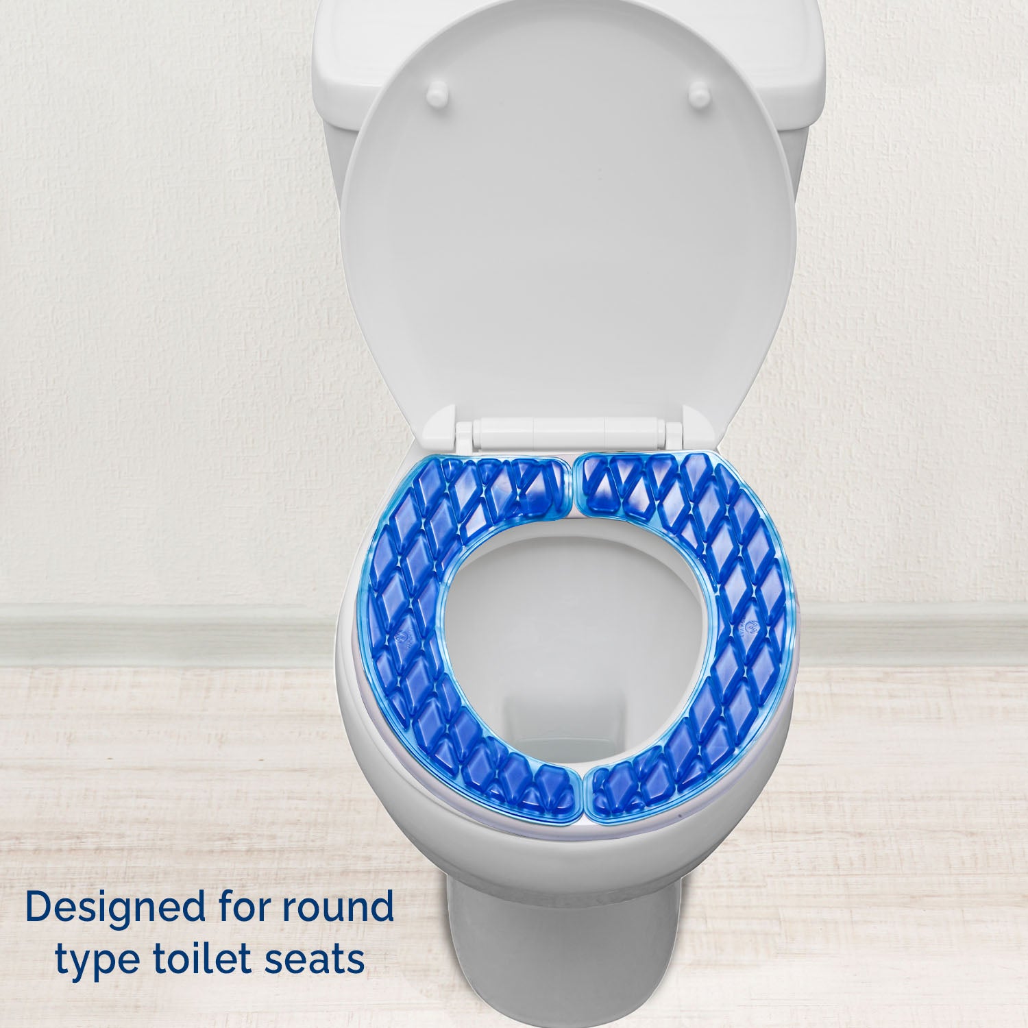 Washable Adhesive Gel Toilet Seat Cover, Maximum Pain Relief, Blue, Round - Medvat