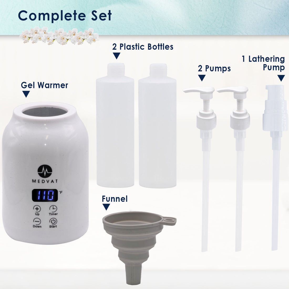 Medvat Adjustable Gel Warmer with Digital Display, Built in Timer & Pump Bottles